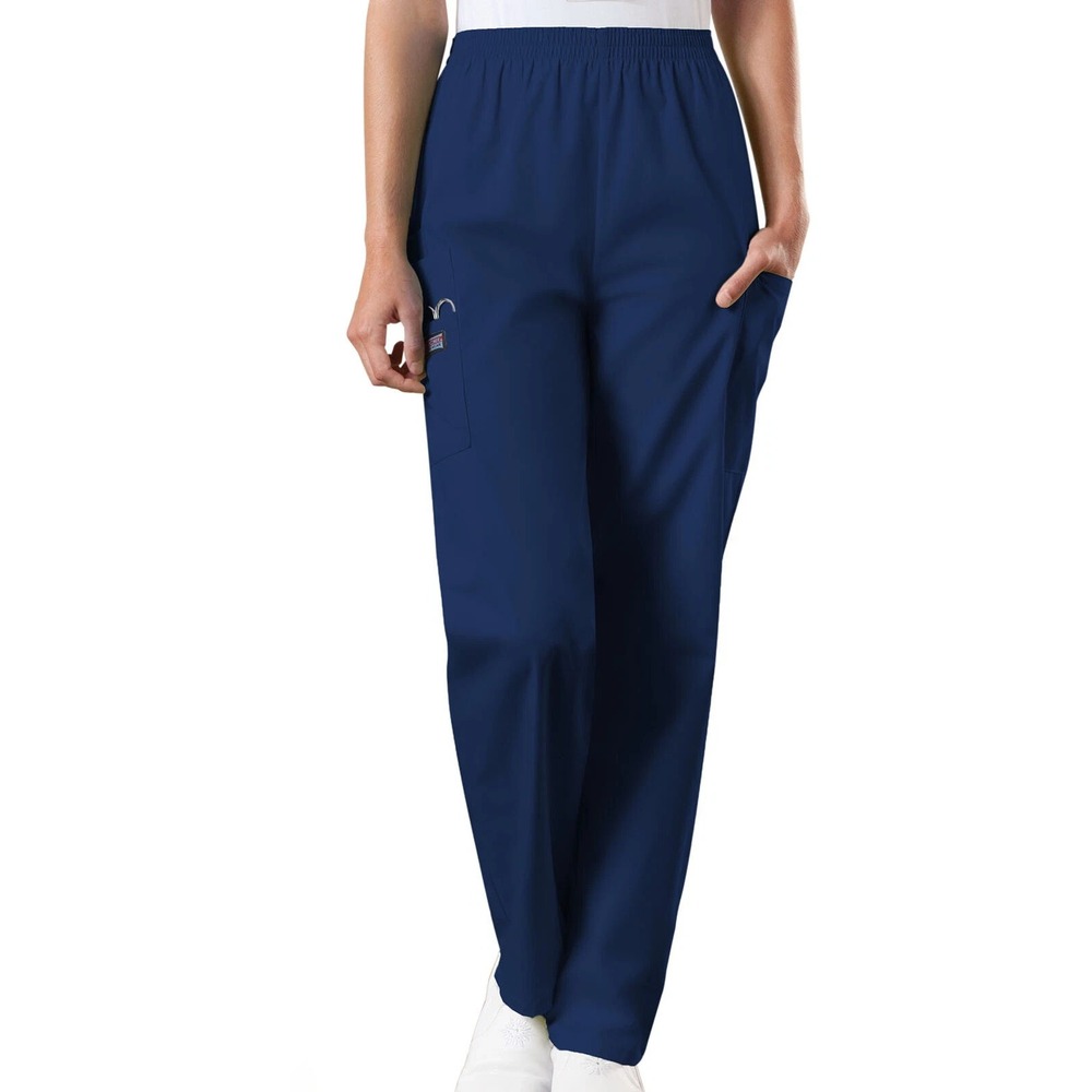 Cherokee Workwear Navy Blue Scrub Pants Elastic‎ Waist Cargo Pocket 4200 2XL NEW
